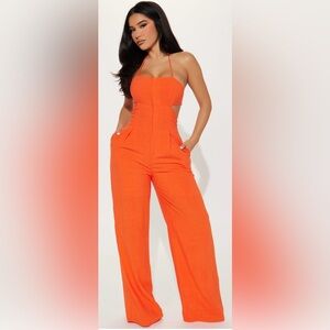 Jumpsuit Halter,Front Zipper, Hidden Back Zipper No Stretch -15% Linen 85% Rayon